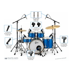 Set microphones batterie 8 pièces